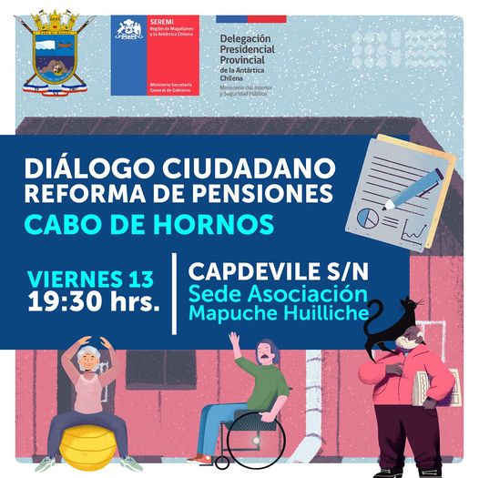 Diálogo Ciudadano sobre la Reforma de Pensiones se realizará hoy viernes en Puerto Williams