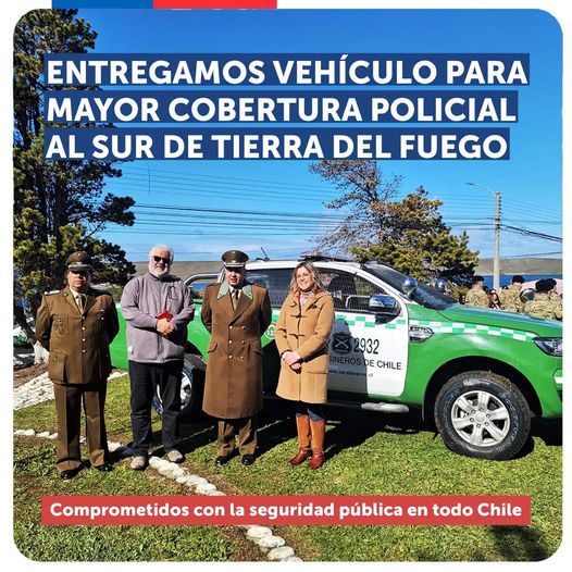 Delegación Provincial de Tierra del Fuego entregó a Carabineros un moderno vehículo policial para el cuartel de Pampa Guanaco