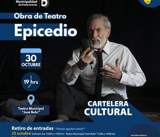 El destacado actor nacional Héctor Noguera se presenta este 30 de octubre en el Teatro Municipal de Punta Arenas