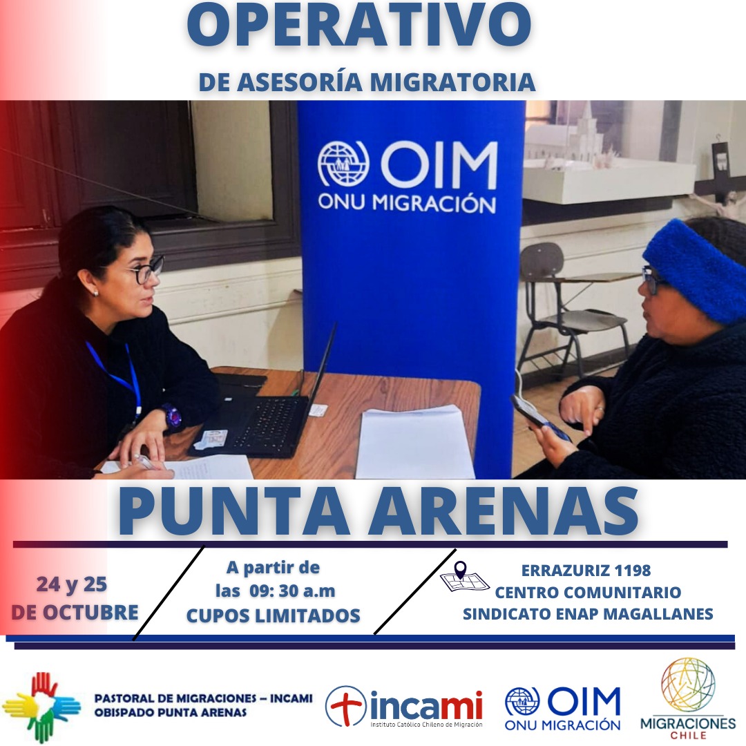 Operativo de Asesoría Migratoria se efectuará en Punta Arenas el 24 y 25 de octubre próximos