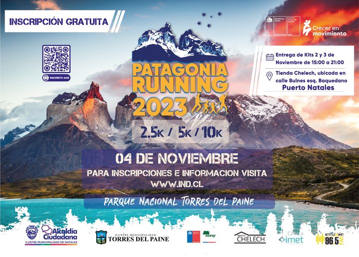 Patagonia Running 2023 se efectúa este 4 de noviembre en el Parque Nacional Torres del Paine