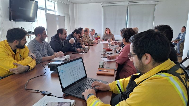 Comité de Gestión de Riesgos de Desastres de Tierra del Fuego se encuentra reunido en Porvenir ante incendio forestal en estancia del Ejército