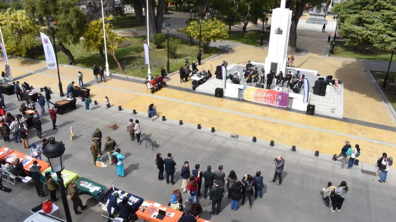 En el contexto del Día Internacional de los Derechos Humanos, Servicios públicos se tomaron la Plaza Muñoz Gamero, con cantos y ofertas públicas