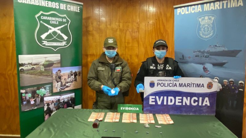 Carabineros y Policía Marítima detienen a un sujeto por tráfico ilícito de drogas en Puerto Natales