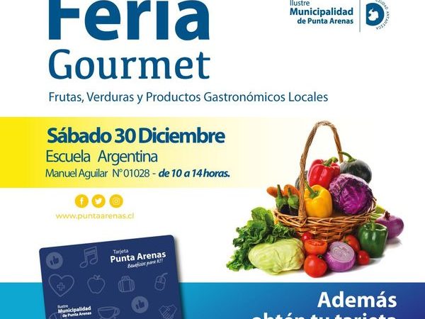Feria Gourmet realiza el Municipio este sábado 30 de diciembre en Punta Arenas