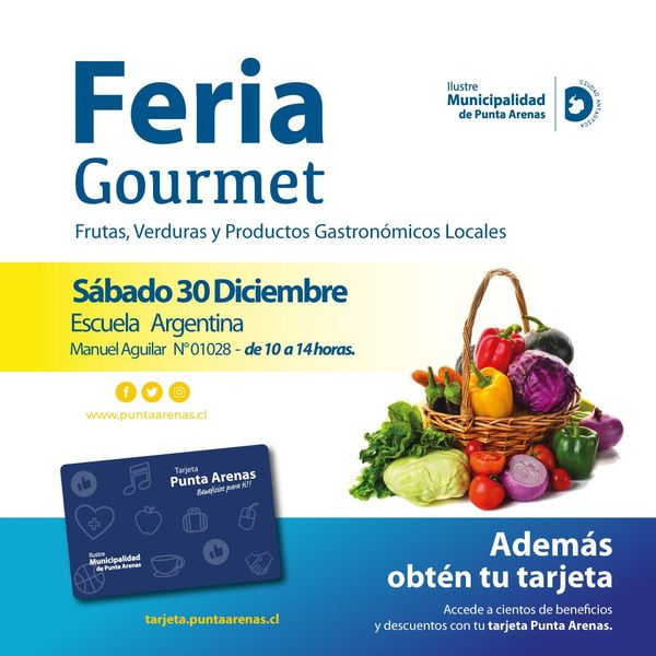 Feria Gourmet realiza el Municipio este sábado 30 de diciembre en Punta Arenas