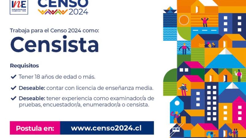 INE presenta el Censo 2024 e invita a postular a las más de 24.000 vacantes disponibles para el cargo de censista