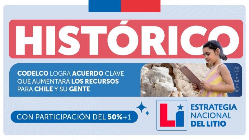 Estado tendrá participación del 50%+1 para producción del litio en Chile | Gracias a alianza público-privada, Codelco liderará la industria las próximas décadas