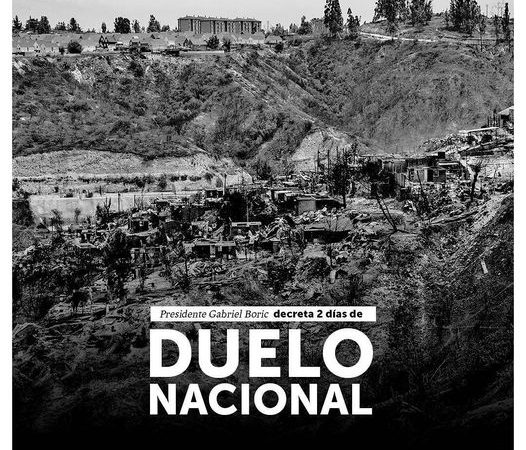 Gobierno decreta dos días de duelo nacional ante tragedia de incendios en la región de Valparaíso