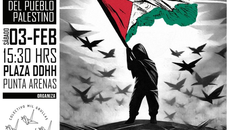 Manifestación en Magallanes | 1000 grullas por la paz y la resistencia palestina
