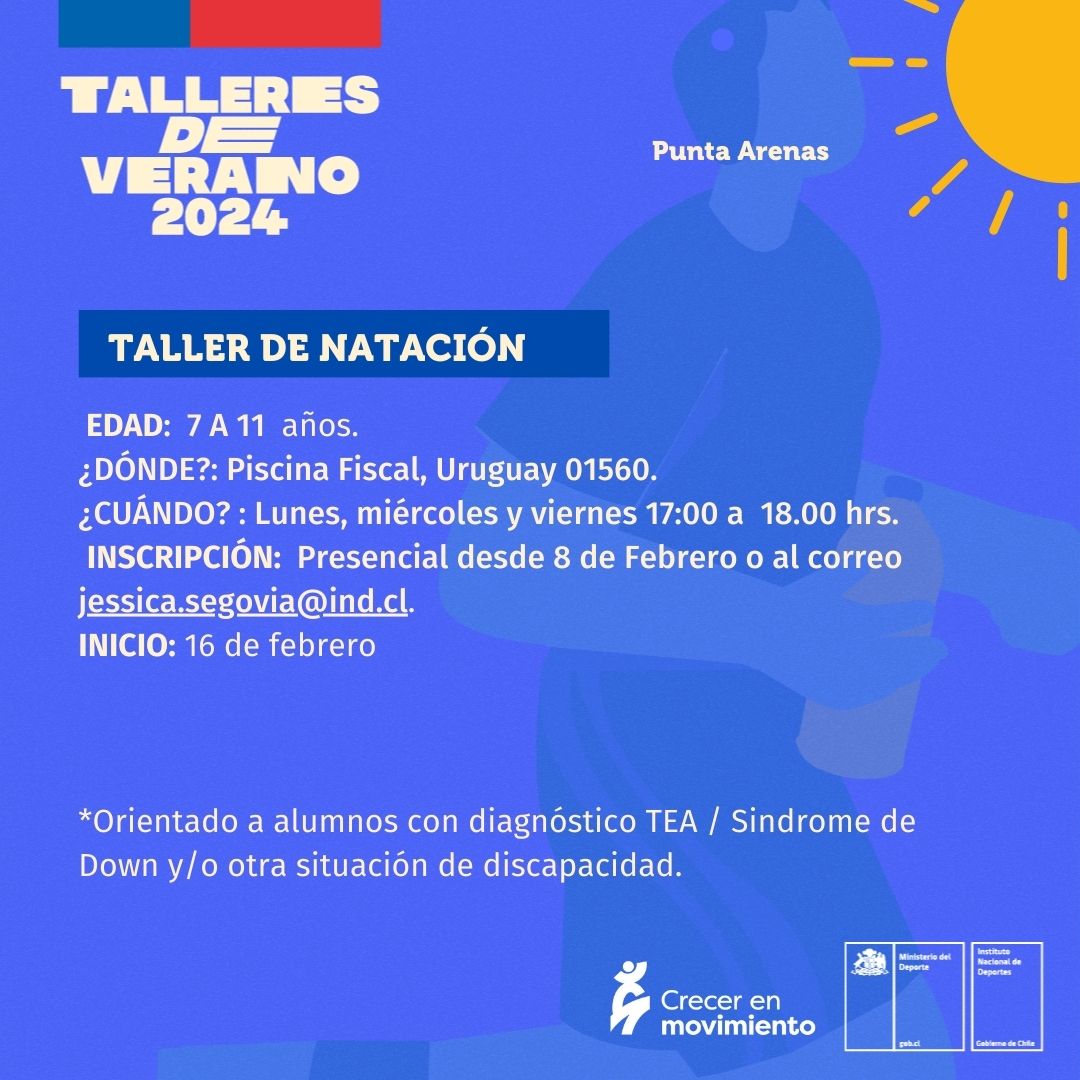 Crecer en Movimiento | Talleres de Verano del IND Instituto Nacional de Deportes en Punta Arenas