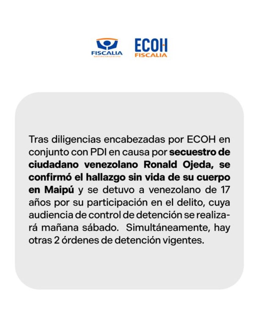 PDI encuentra cadáver de inmigrante y ex militar venezolano secuestrado en Santiago