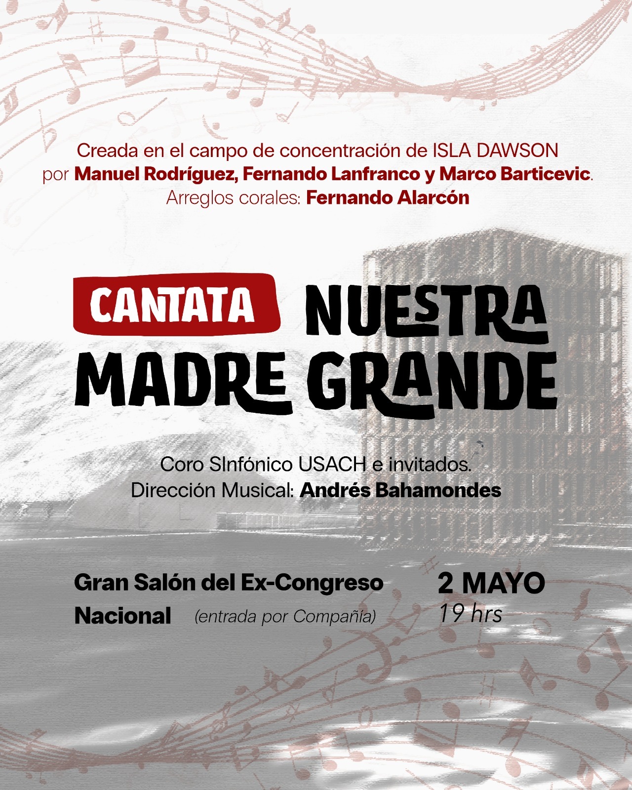 Cantata Nuestra Madre Grande será presentada en el Congreso Nacional en Santiago el 2 de mayo