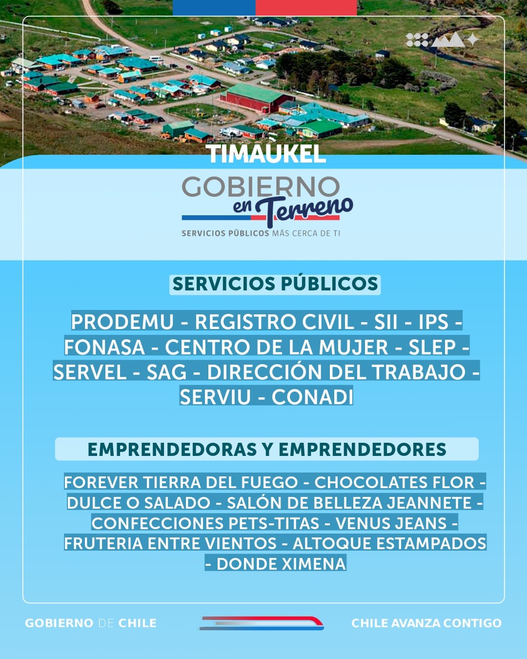 Delegación Provincial de Tierra del Fuego realizó jornada de Gobierno en Terreno en Timaukel