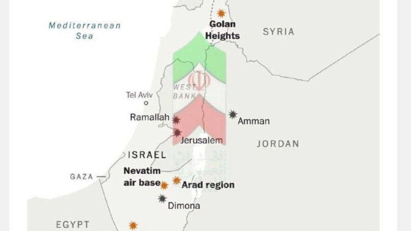 Conflicto Irán-Israel | El mapa de los puntos de ataque iraní en territorio de Israel