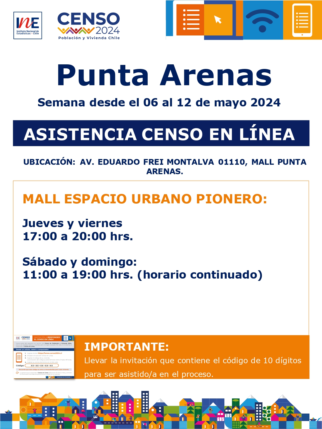 Operativo Censo en Línea realiza INE Magallanes en Punta Arenas