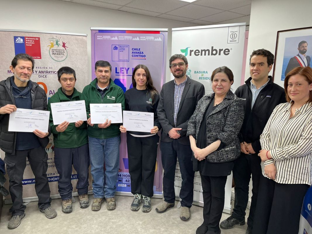 Magallanes ya cuenta con los primeros seis recicladores de base certificados por ChileValora