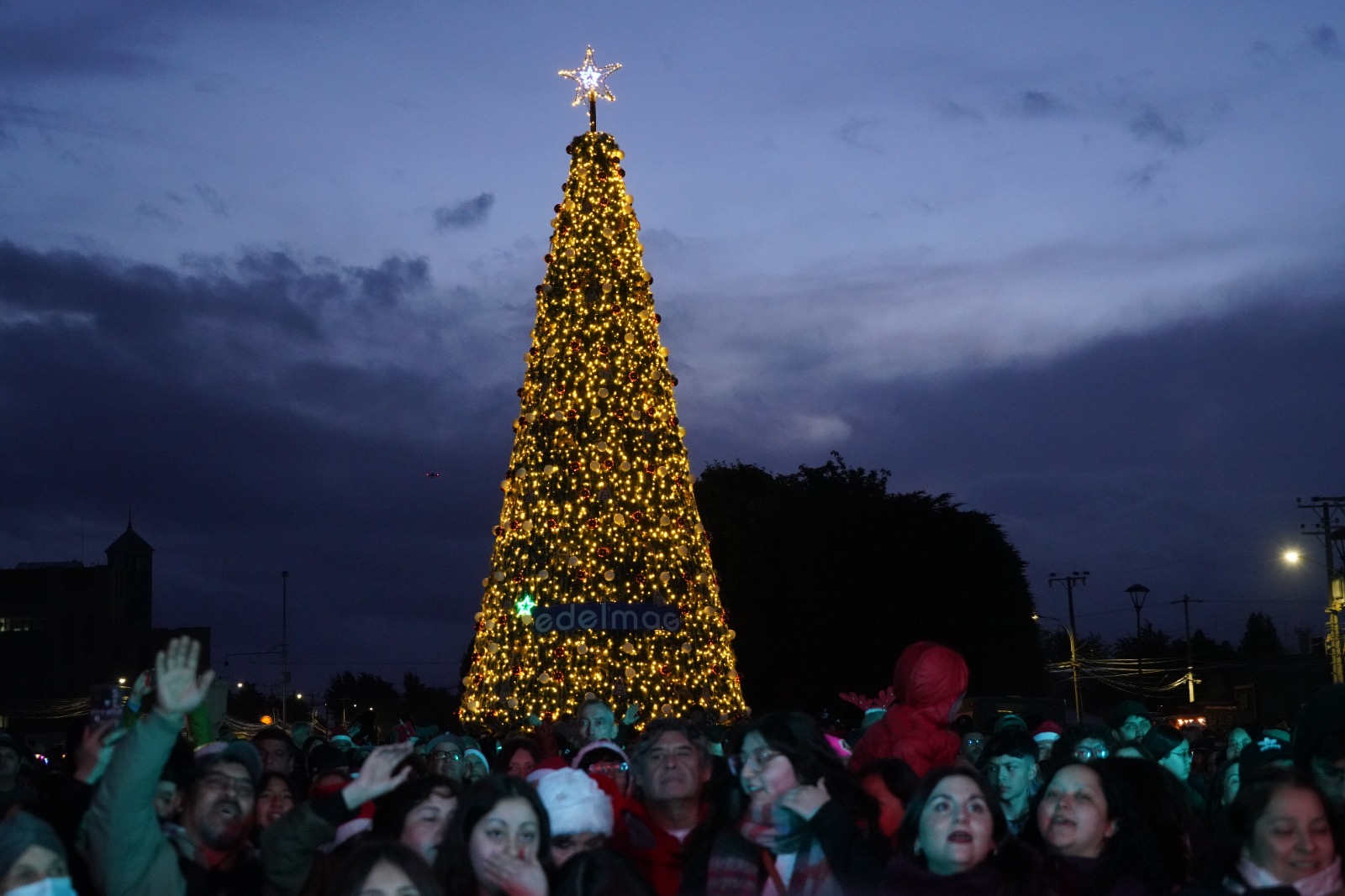 Miles de familias festejaron los 20 años del icónico Árbol de Navidad de Punta Arenas