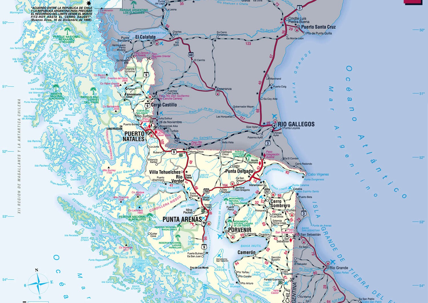 Vientos normales hasta 70 kmh pronostican hoy domingo en Magallanes