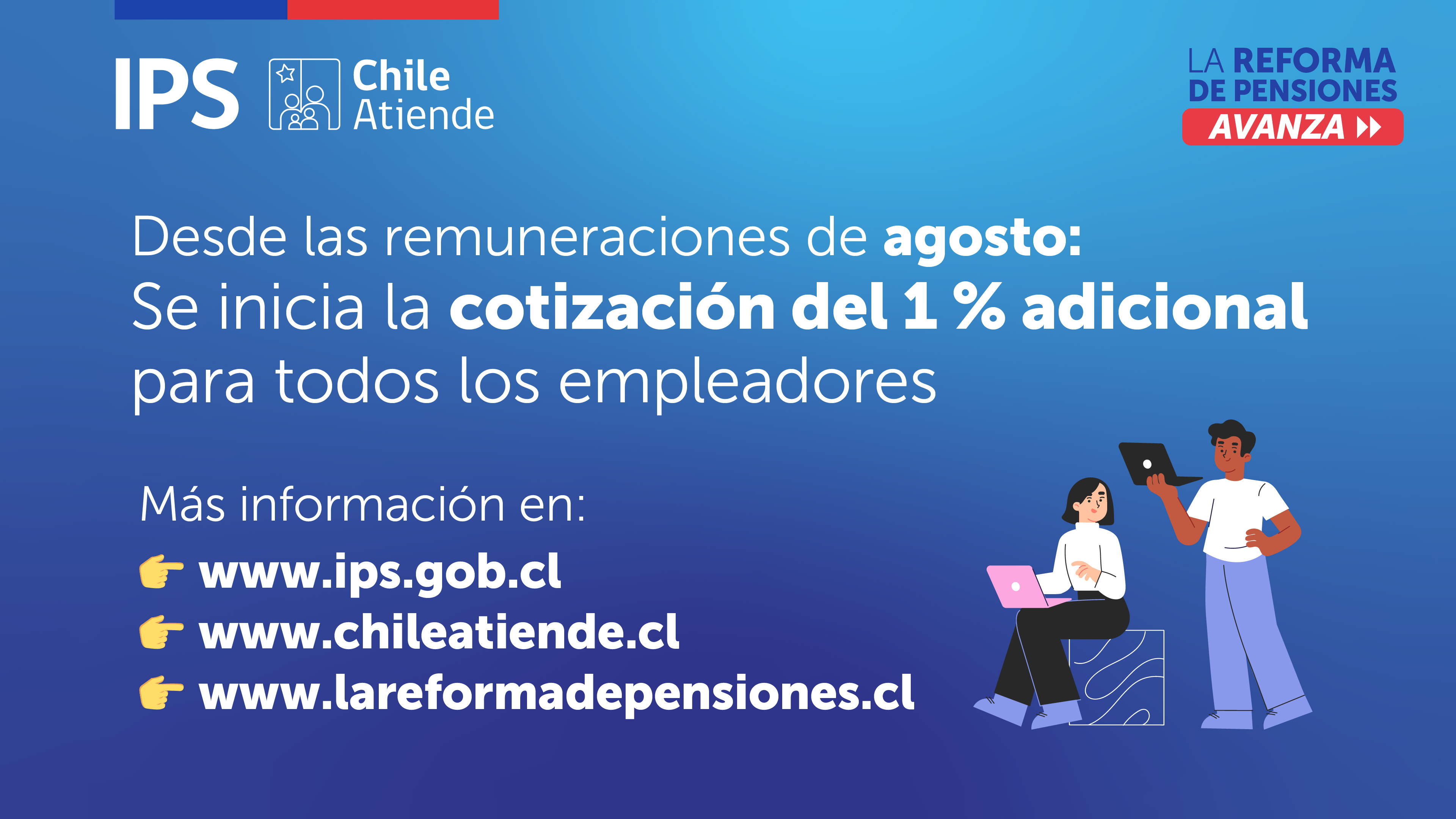 Desde las remuneraciones de agosto se inicia la cotización del 1 % adicional para todos los empleadores