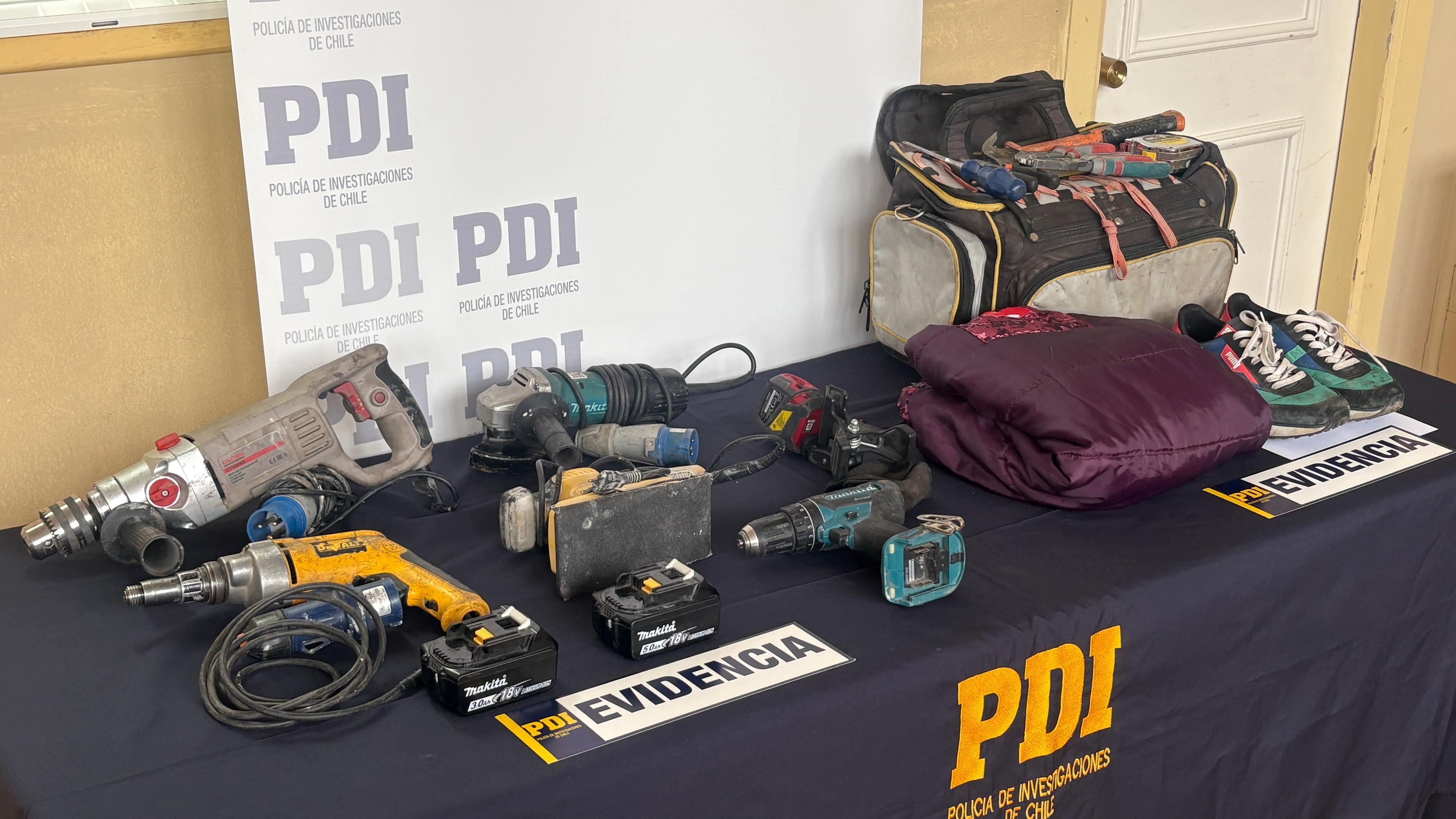 PDI Punta Arenas detiene a un sujeto tras robo en una obra en construcción y recupera las especies sustraídas