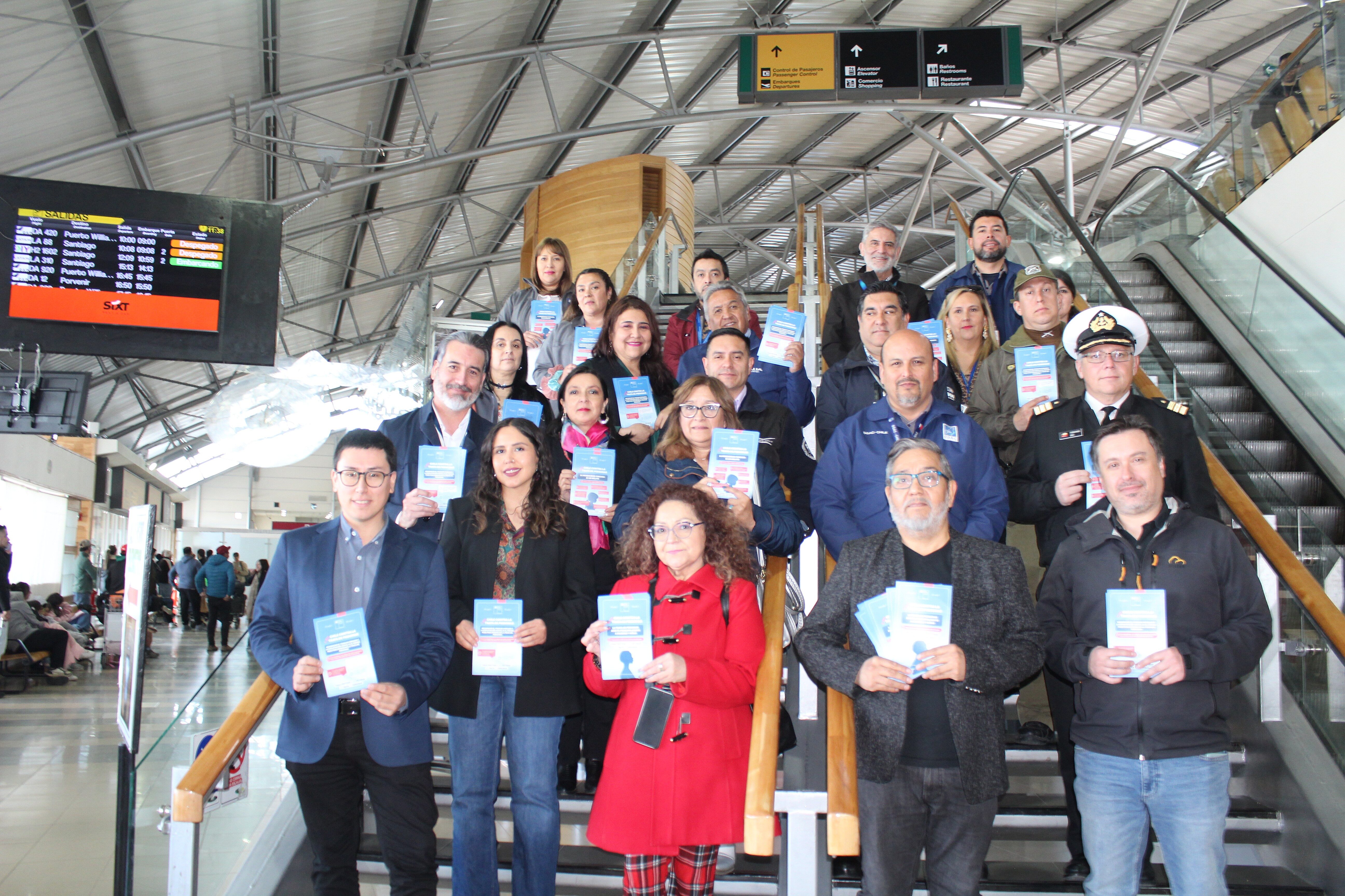 En el Aeropuerto Internacional Carlos Ibañez del Campo se desarrolló la campaña de difusión «Día Regional contra la trata de personas»