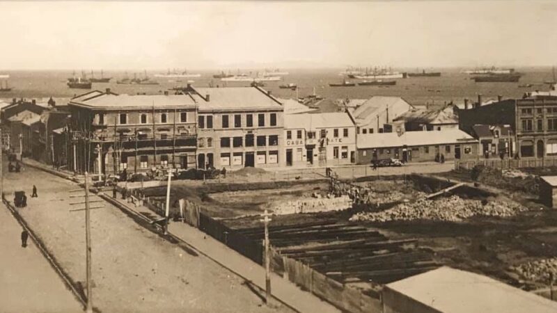 En pleno desarrollo marítimo y comercial de Punta Arenas en 1910