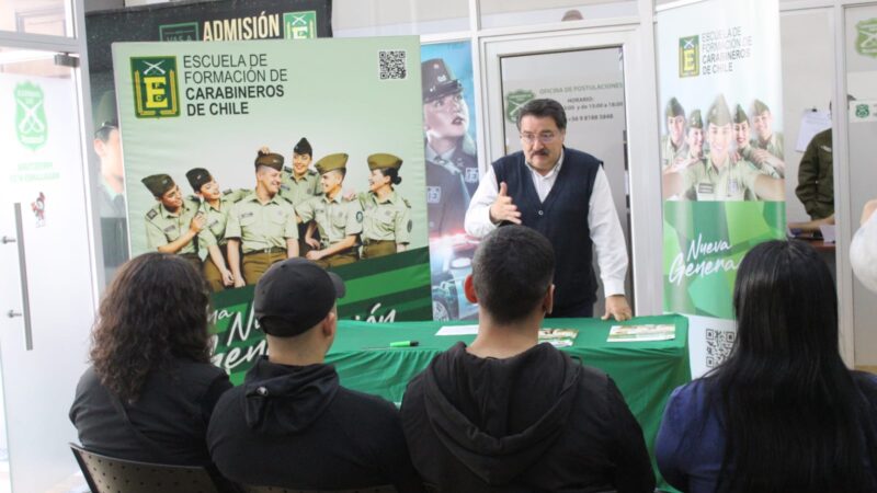 Jóvenes fueron notificados para integrarse a la Escuela de Formación de Carabineros