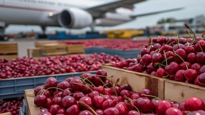 Arriba a Tianjin primer envío de cerezas chilenas al norte de China este invierno