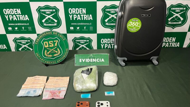 OS7 detiene a mujer con más de un kilo de cocaína en el Aeropuerto de Punta Arenas