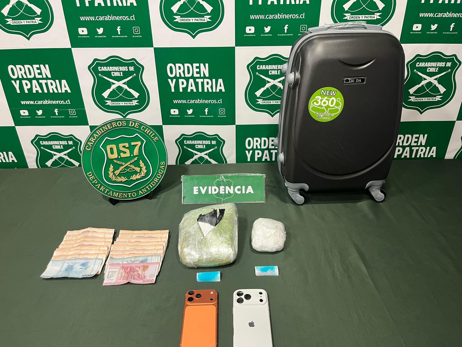 OS7 detiene a mujer con más de un kilo de cocaína en el Aeropuerto de Punta Arenas