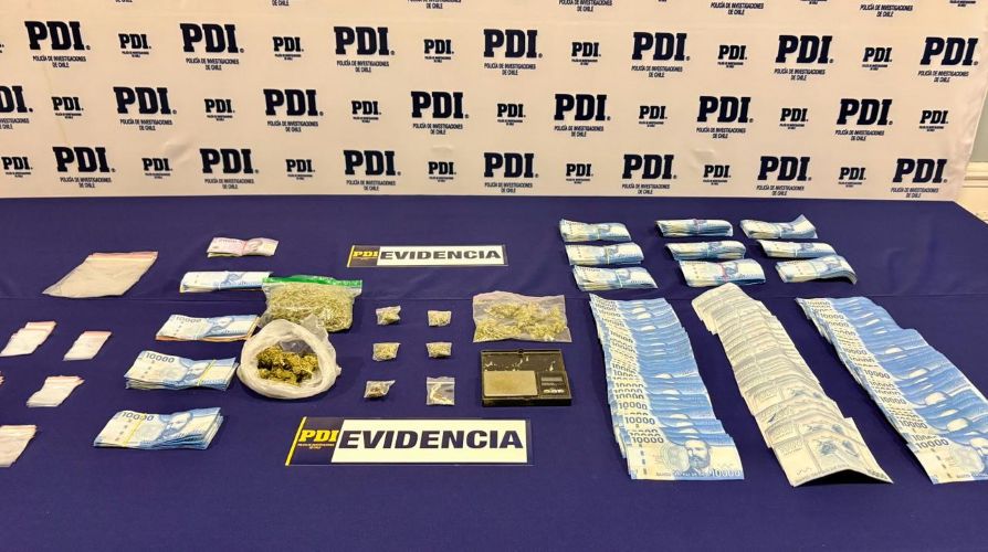 PDI Punta Arenas detiene a un sujeto por microtráfico: En su domicilio mantenía Cannabis, Hongos Psilocybe y más de $6 millones en efectivo