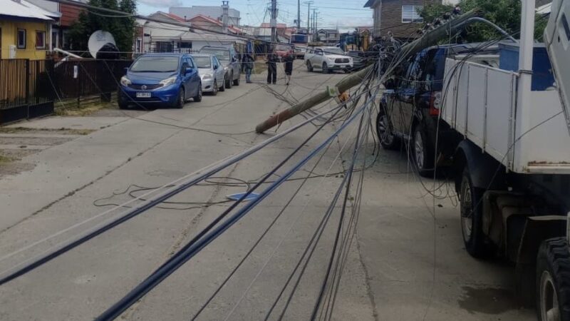 Camión provoca caída de cuatro postes y deja sin suministro eléctrico a 150 clientes en sector norte de la ciudad