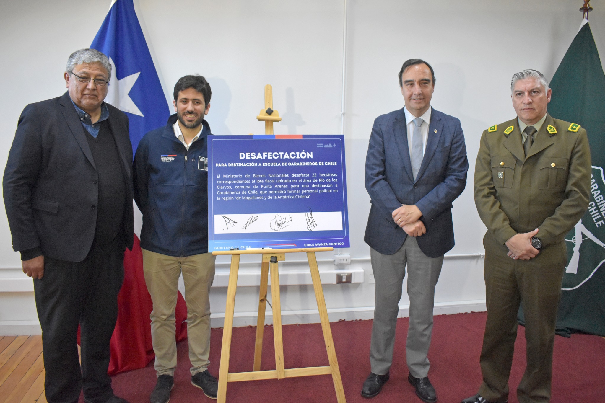 Gobierno Regional anuncia la desafectación de terreno para la futura Escuela de Formación de Carabineros en Punta Arenas