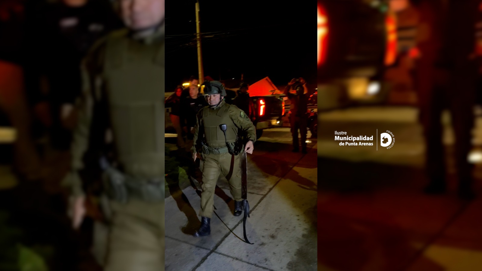 Despliegue nocturno de Seguridad Municipal en Punta Arenas deja dos detenidos por porte de arma blanca 