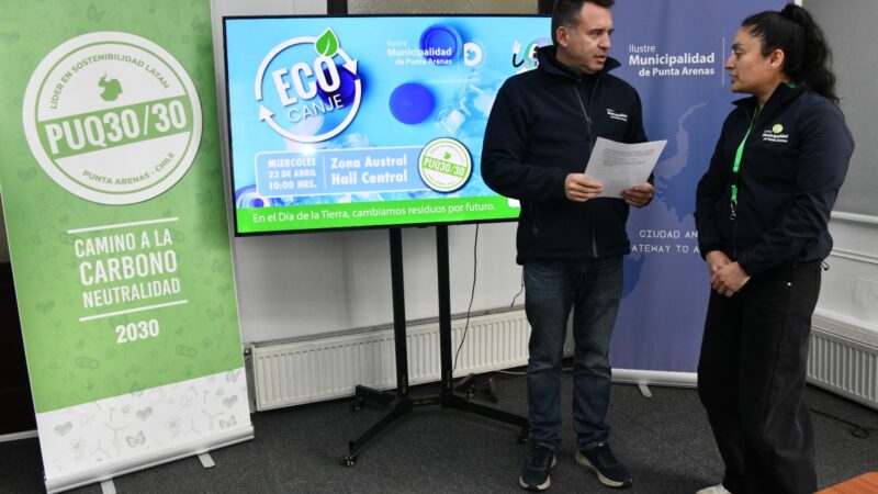 Municipio invita a participar en nueva jornada de Ecocanje: Punta Arenas conmemorará Día de la Tierra con reciclaje y educación ambiental