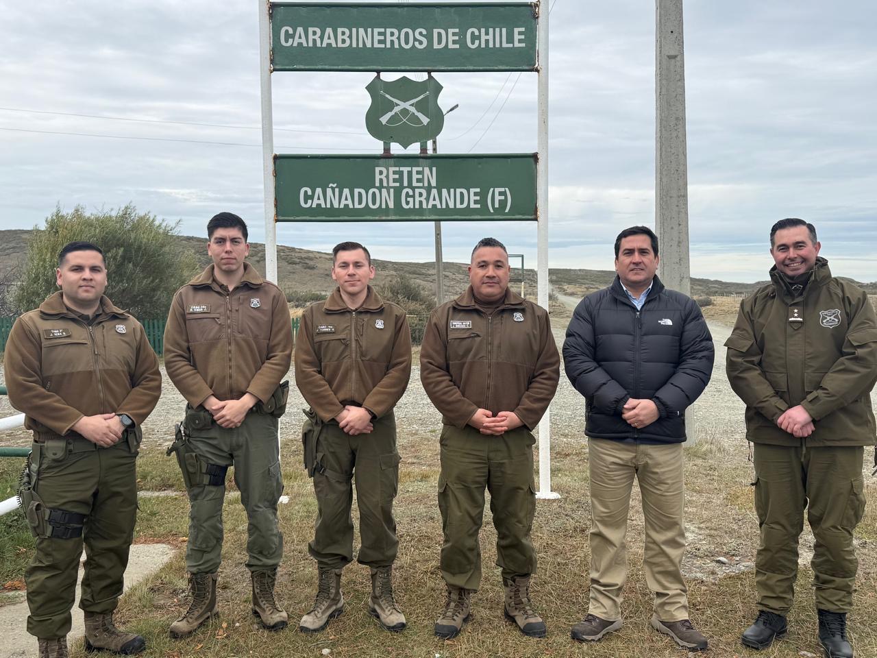 Retén fronterizo Cañadón Grande recibe visita del Seremi de Seguridad Pública de Magallanes y Antártica Chilena