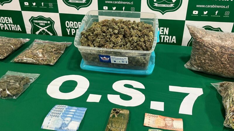OS-7 de Carabineros detiene a sujeto con más de 2 kilos de marihuana en Punta Arenas