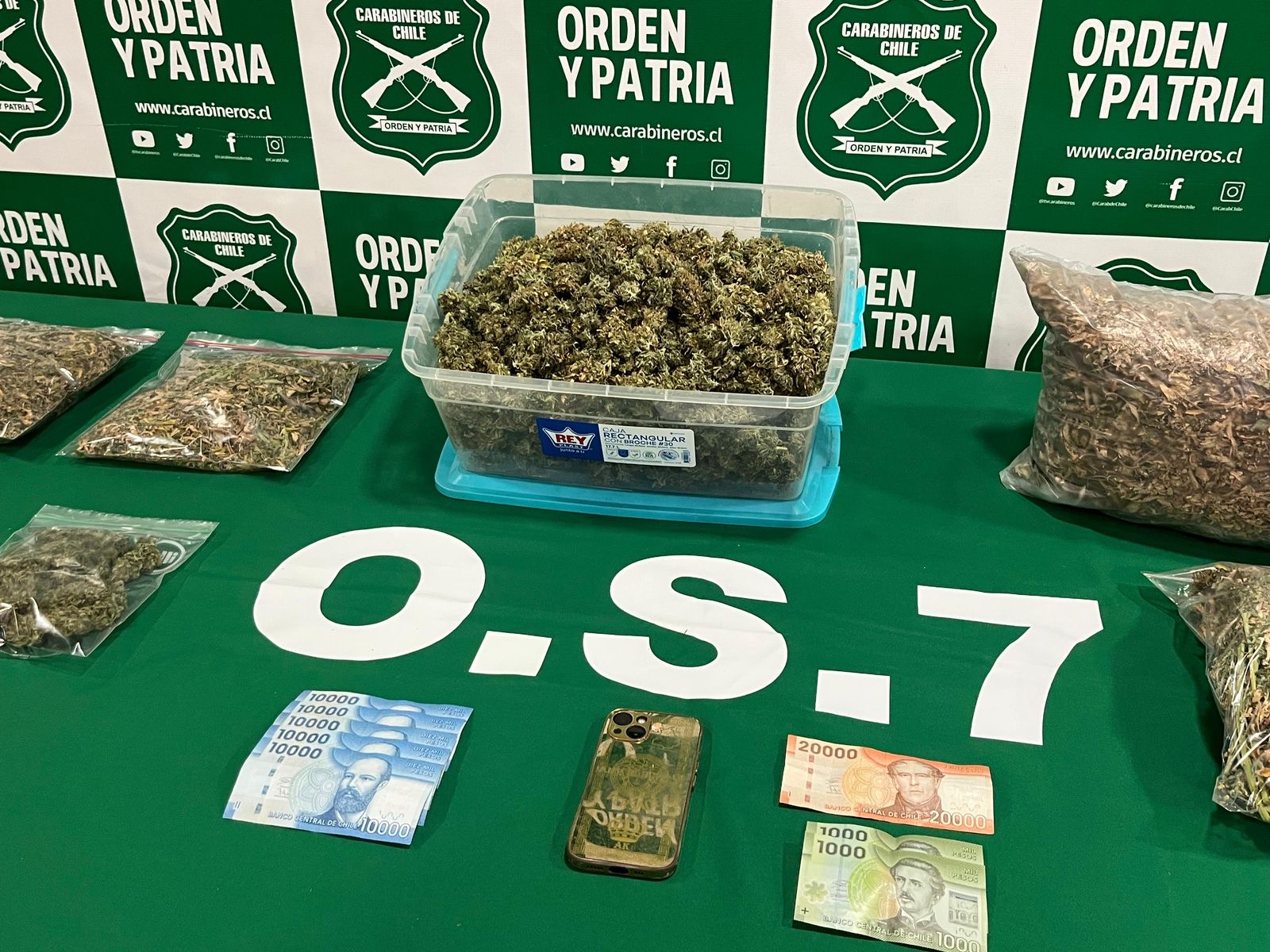OS-7 de Carabineros detiene a sujeto con más de 2 kilos de marihuana en Punta Arenas