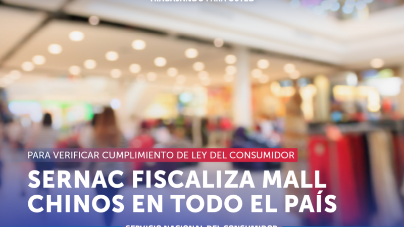 SERNAC inicia fiscalización en Mall chinos en todo el país.