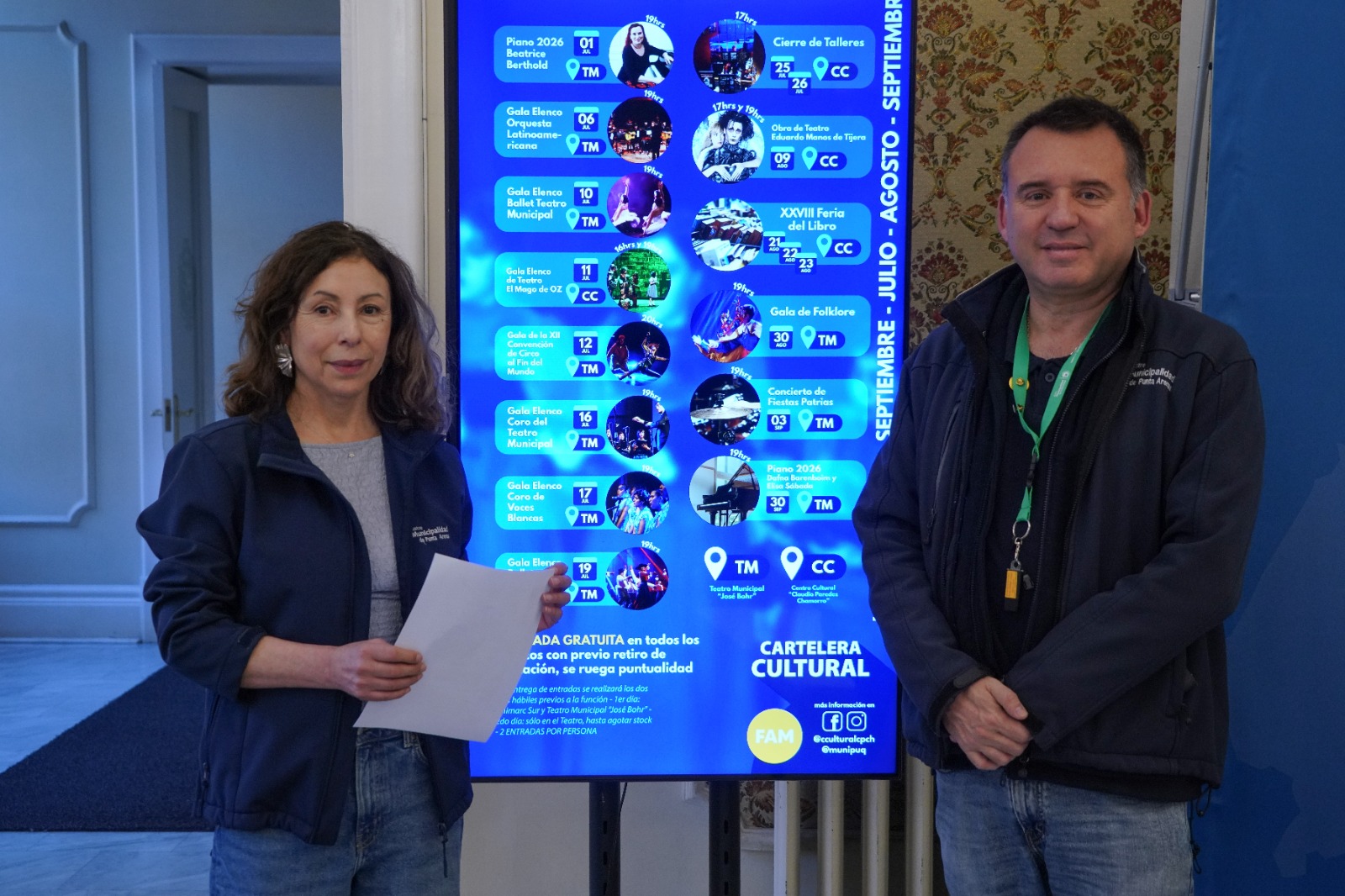 Municipio presenta nuevo trimestre de la Cartelera Cultural 2026 en Punta Arenas.