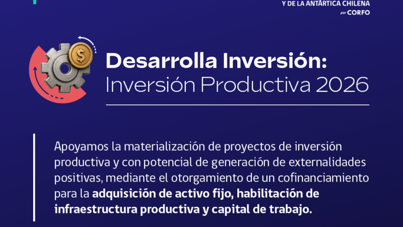 Comité Desarrollo Productivo Regional de CORFO abre convocatoria de Activa Inversión para fortalecer proyectos productivos en Magallanes.