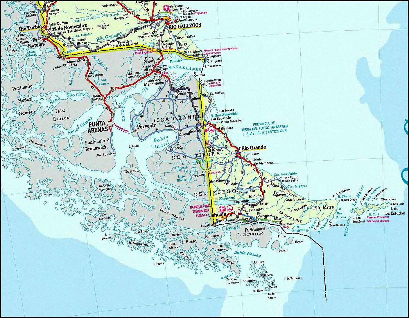 MOP informa estado de rutas en Tierra del Fuego este jueves 11 de junio