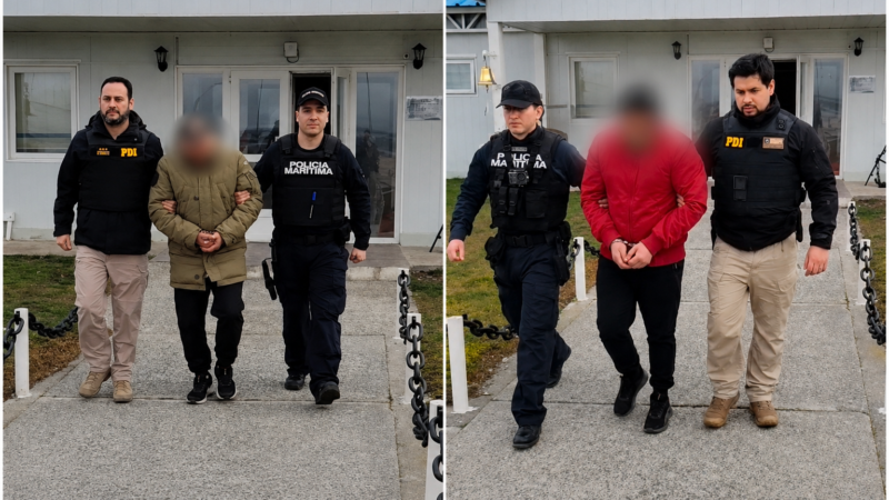 Dos sujetos resultaron detenidos en operativo interagencial de la Armada y la PDI en Tierra del Fuego.