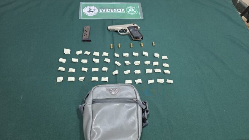 Carabineros detiene a sujeto con pistola y 43 envoltorios de cocaína en Punta Arenas