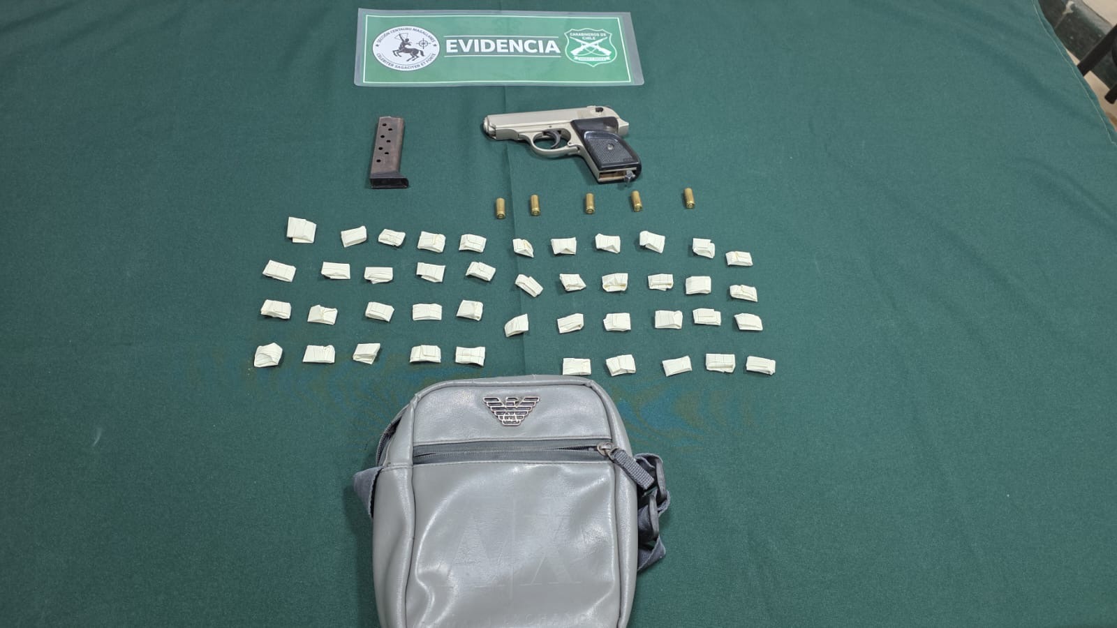 Carabineros detiene a sujeto con pistola y 43 envoltorios de cocaína en Punta Arenas