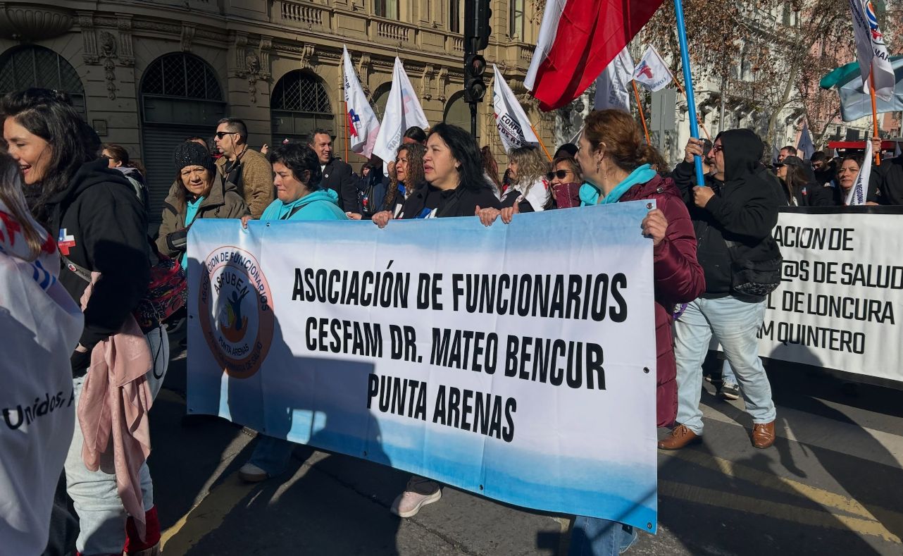 Dirigentes de CONFUSAM Magallanes estuvieron presentes en la movilización nacional realizada en la Alameda en Santiago.