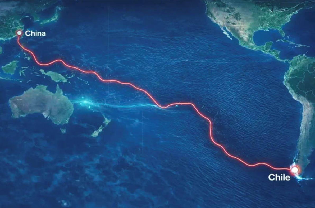 El proyecto de fibra óptica Chile-China Express continúa su tramitación.