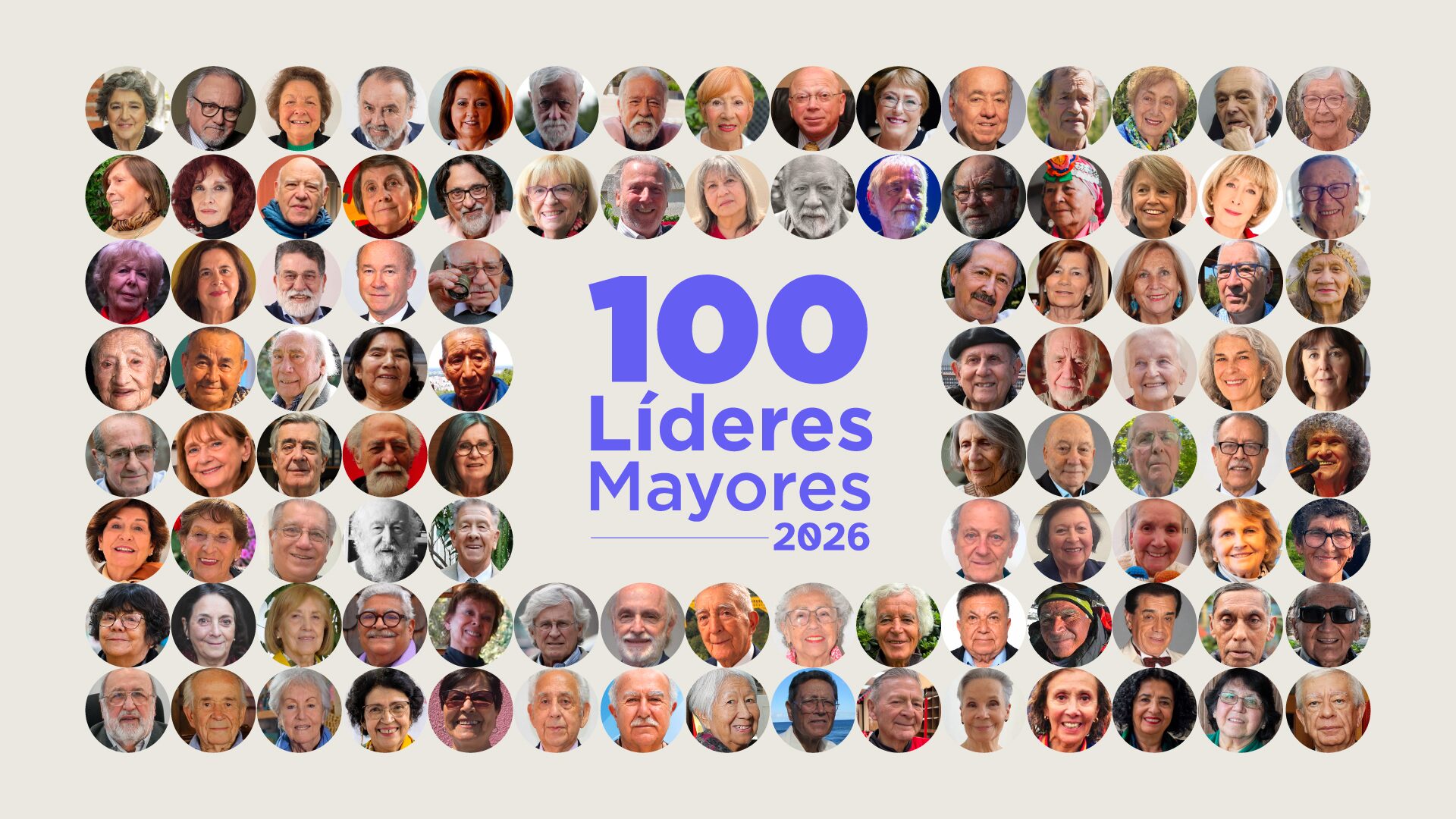Desde Michelle Bachelet al “profesor Rossa”: conoce a los 100 Líderes Mayores 2026.