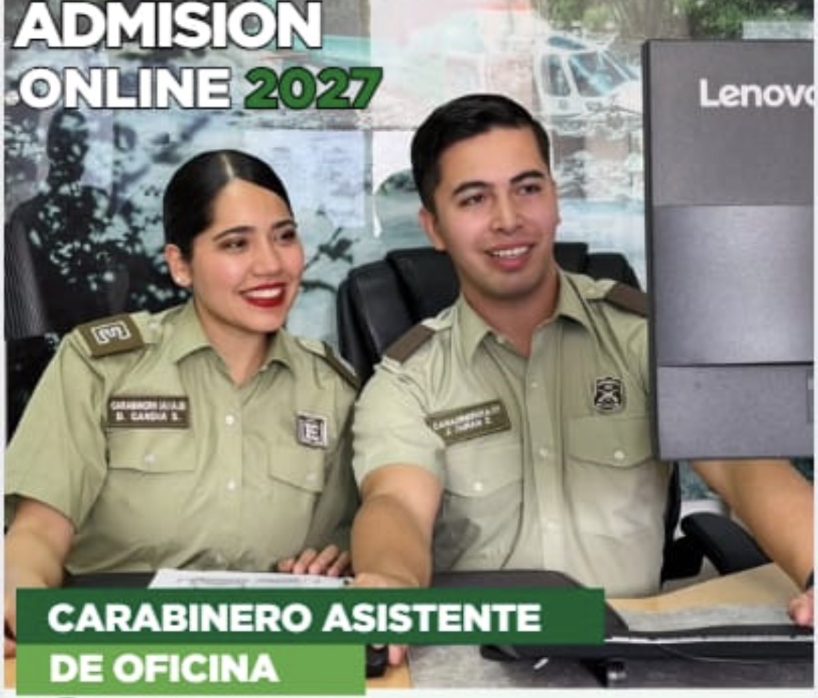 Carabineros abre 100 vacantes para Asistentes de Oficina y Cabos Segundos de Secretaría